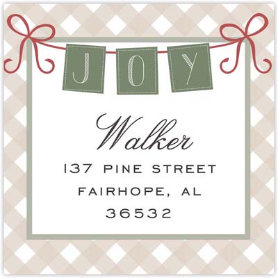 Holiday Address Labels by HollyDays (Gingham Joy)