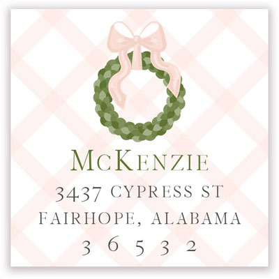 Holiday Address Labels by HollyDays (Lattice Wreath)