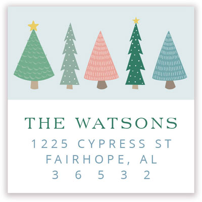 Holiday Address Labels by HollyDays (Cute Pastel Christmas Trees) Holiday Address Labels by HollyDays (Cute Pastel Christmas Trees)