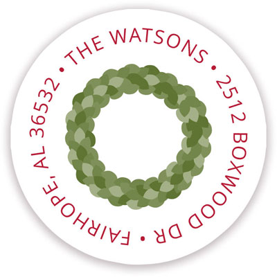 Holiday Address Labels by HollyDays (Boxwood Wreath)