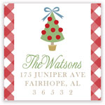 Holiday Address Labels by HollyDays (Gingham with Christmas Tree)