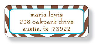 Inkwell Address Labels - Zebra Blue Inkwell Address Labels - Zebra Blue