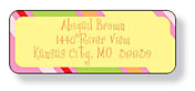 Inkwell Address Labels - Strawberry Stripe