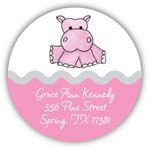 Address Labels by Kelly Hughes Designs (Pink Hippo)