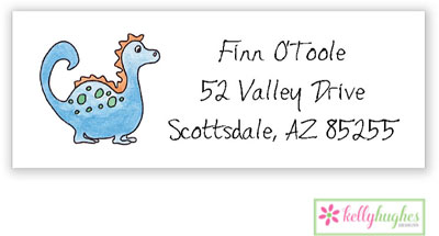 Address Labels by Kelly Hughes Designs (Blue Dinosaur)