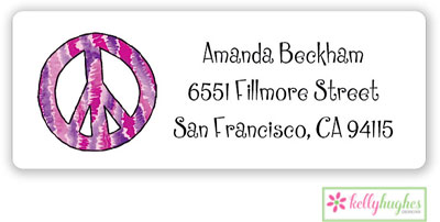 Address Labels by Kelly Hughes Designs (Peace Out Purple)