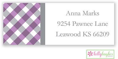 Address Labels by Kelly Hughes Designs (Purple Gingham) Address Labels by Kelly Hughes Designs (Purple Gingham)