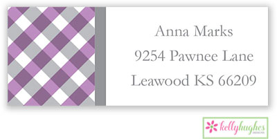 Address Labels by Kelly Hughes Designs (Purple Gingham)