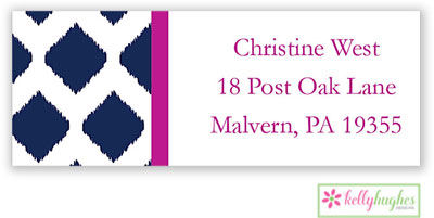 Address Labels by Kelly Hughes Designs (Navy Ikat)