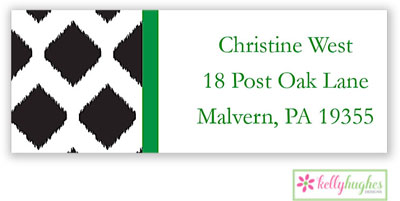 Address Labels by Kelly Hughes Designs (Black Ikat)