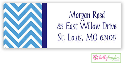 Address Labels by Kelly Hughes Designs (Blue Chevron)
