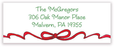Holiday Address Labels by Kelly Hughes Designs (Red Ribbon Roping)