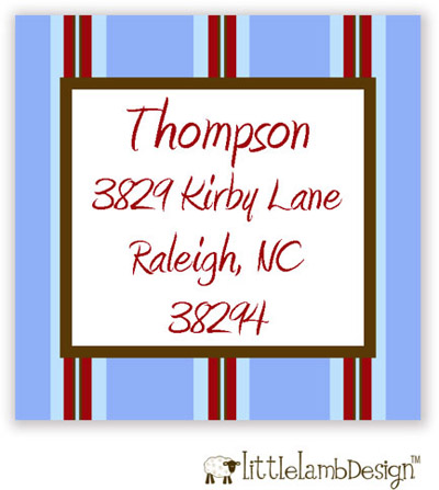 Little Lamb Design Address Labels - Red and Blue Striped Little Lamb Design Address Labels - Red and Blue Striped