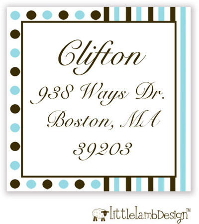 Little Lamb Design Address Labels - Dotted and Striped