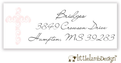 Little Lamb Design Address Labels - Pink Cross