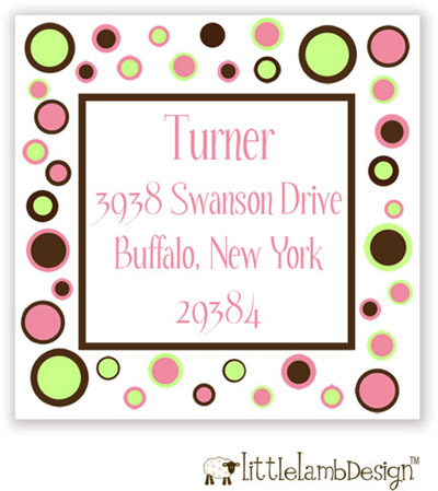 Little Lamb Design Address Labels - Colorful Dots