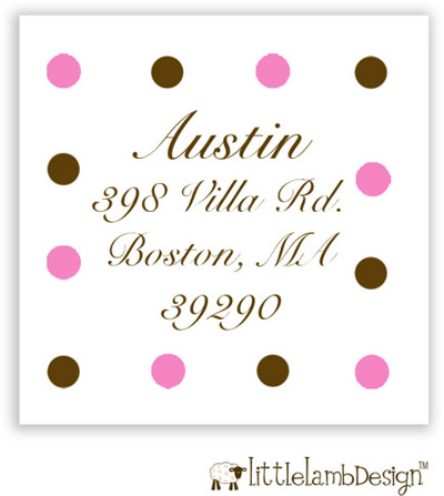 Little Lamb Design Address Labels - Pink Dotted Border Little Lamb Design Address Labels - Pink Dotted Border