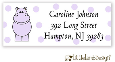 Little Lamb Design Address Labels - Purple Hippo