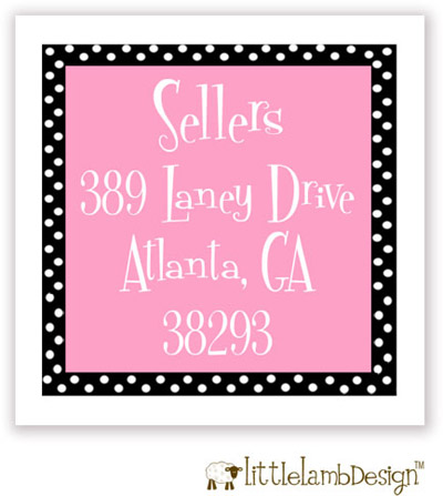 Little Lamb Design Address Labels - Dotted Border