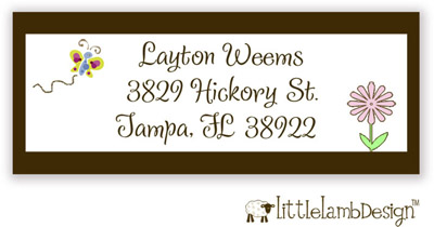 Little Lamb Design Address Labels - Butterfly and Flower Little Lamb Design Address Labels - Butterfly and Flower