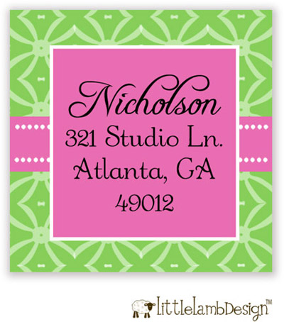 Little Lamb Design Address Labels - Fun Green Background