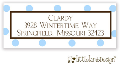 Little Lamb Design Address Labels - Blue Dots