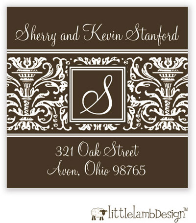 Little Lamb Design Address Labels - Elegant Brown