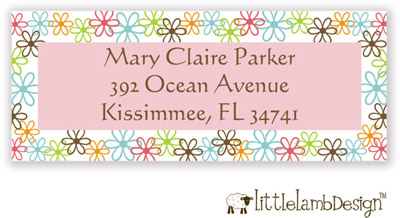 Little Lamb Design Address Labels - Fun Flowers