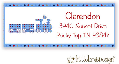 Little Lamb Design Address Labels - Dotted Train