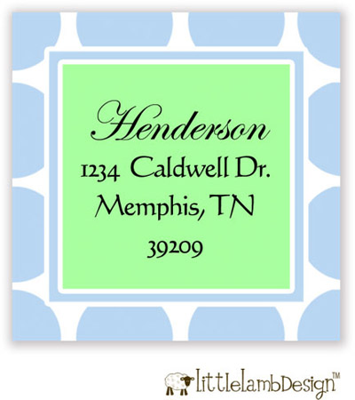 Little Lamb Design Address Labels - Blue Dots