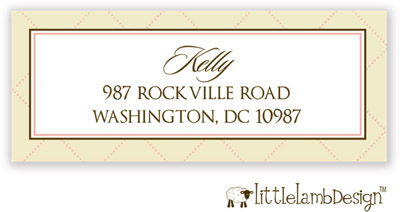 Little Lamb Design Address Labels - Cream Quilted