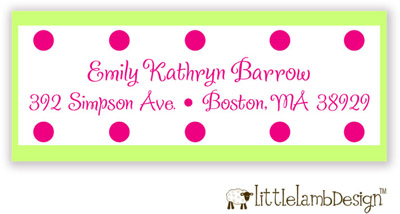 Little Lamb Design Address Labels - Pink and Green Dots Little Lamb Design Address Labels - Pink and Green Dots