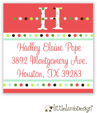 Little Lamb Design Address Labels - Big Letter