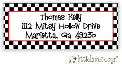 Little Lamb Design Address Labels - Red and Black Checkered Little Lamb Design Address Labels - Red and Black Checkered