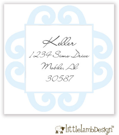 Little Lamb Design Address Labels - Elegant Blue Frame Little Lamb Design Address Labels - Elegant Blue Frame