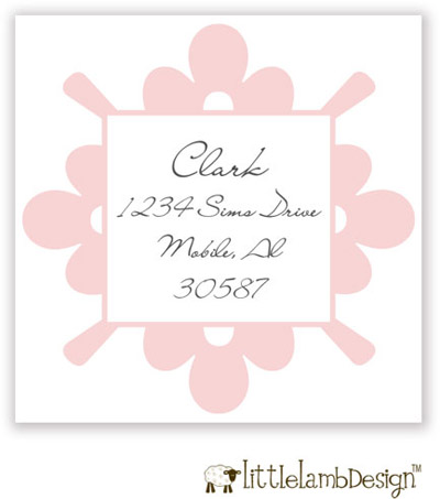 Little Lamb Design Address Labels - Elegant Pink Frame