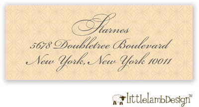 Little Lamb Design Address Labels - Elegant Peach Pattern