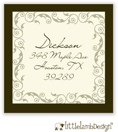 Little Lamb Design Address Labels - Elegant Brown Frame