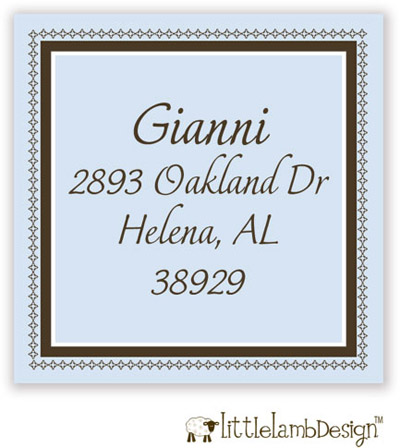 Little Lamb Design Address Labels - Elegant Blue Border