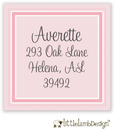 Little Lamb Design Address Labels - Elegant Pink Border