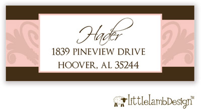 Little Lamb Design Address Labels - Elegant Pink