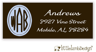 Little Lamb Design Address Labels - Blue Monogram