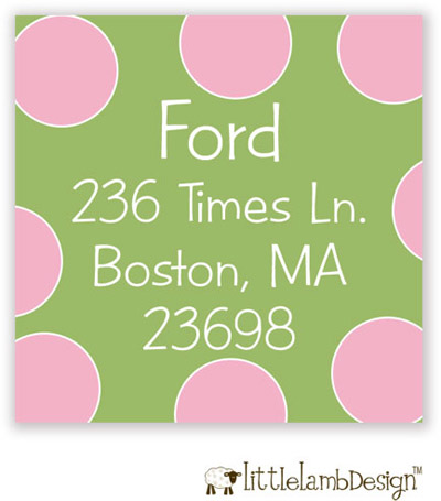 Little Lamb Design Address Labels - Pink Dots Little Lamb Design Address Labels - Pink Dots