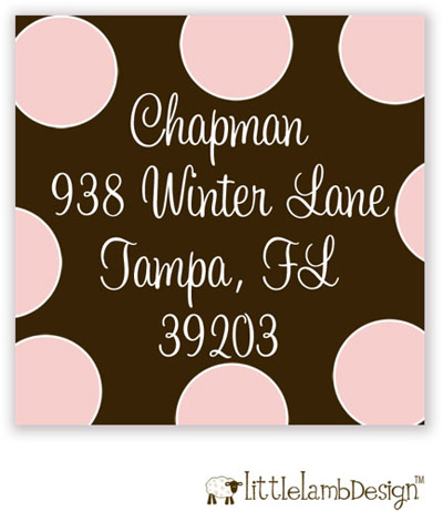 Little Lamb Design Address Labels - Big Pink Dots