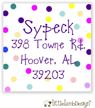 Little Lamb Design Address Labels - Colorful Dots