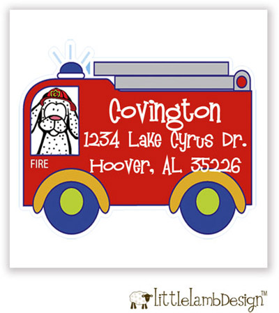 Little Lamb Design Address Labels - Firetruck