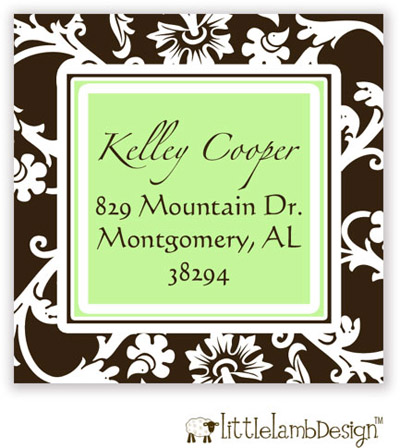 Little Lamb Design Address Labels - Brown Floral