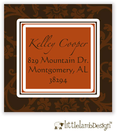 Little Lamb Design Address Labels - Orange Floral Little Lamb Design Address Labels - Orange Floral