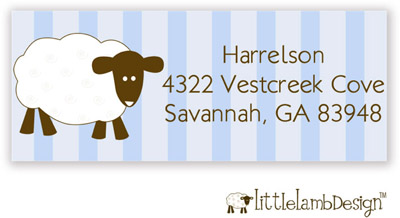 Little Lamb Design Address Labels - Blue Little Lamb