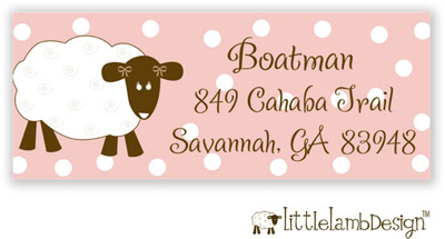 Little Lamb Design Address Labels - Pink Little Lamb